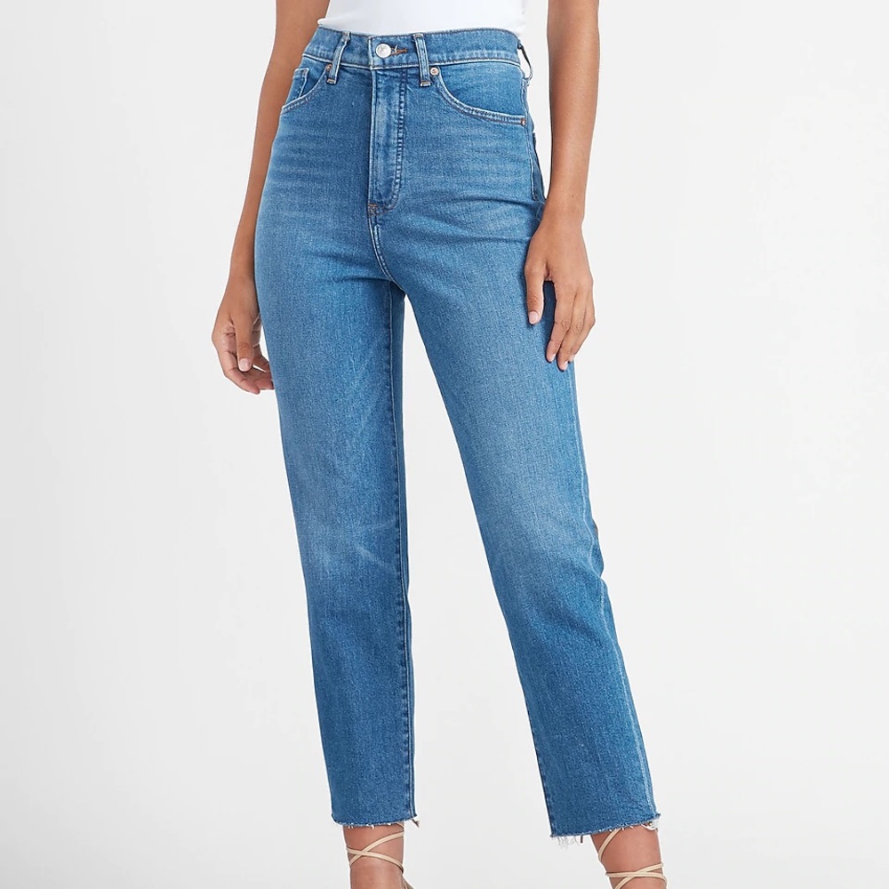 super high waisted mom fit jeans